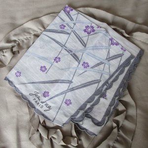 vintage Jean d'Orly printed linen handkerchief